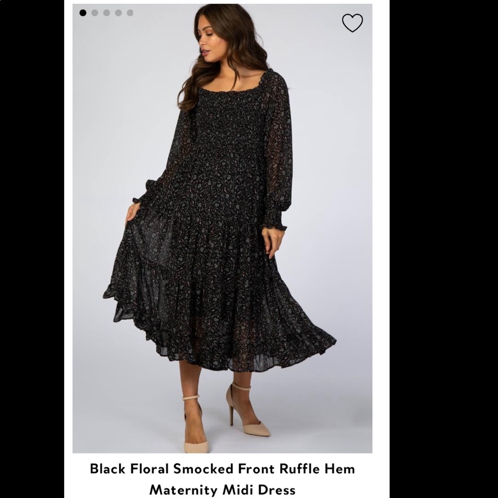 PinkBlush Black Floral Maternity Dress